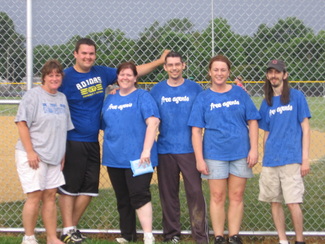Peoria softball team sponsored by Johnson Family Chiropractic.